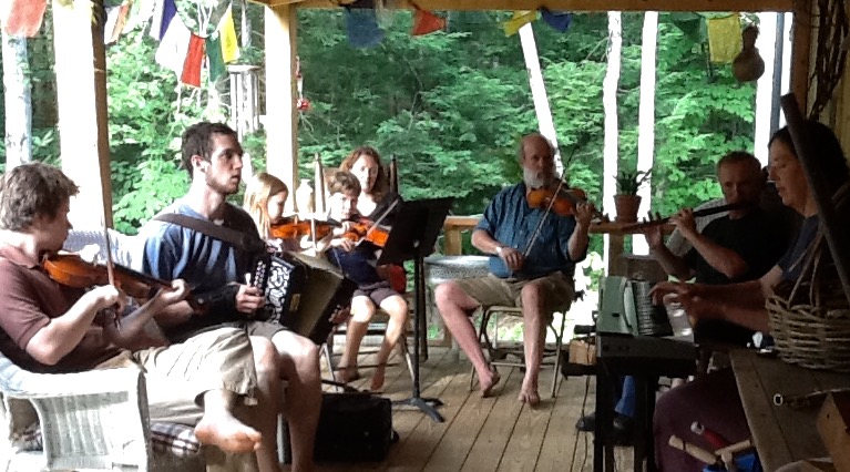 We meet weekly for our "Pie Jam", indoors in the winter, outdoors on our beautiful porch in the summer. We meet weekly for our "Pie Jam", indoors in the winter, outdoors on our beautiful porch in the summer.